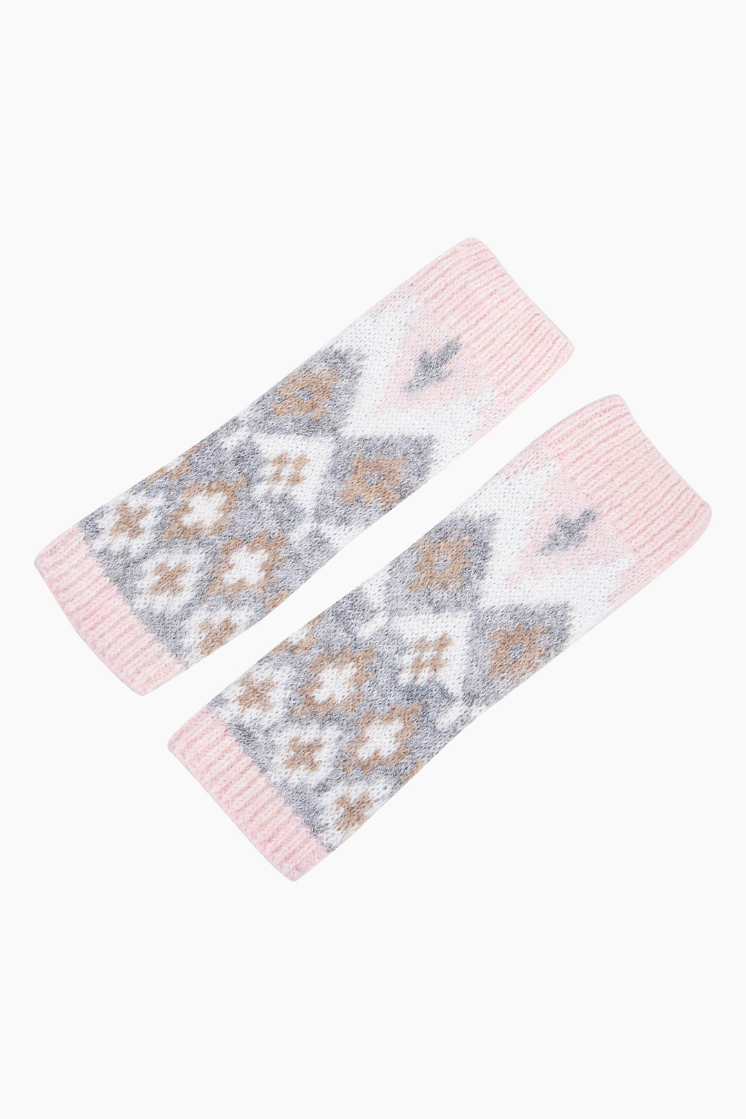 Nordic-Print-Wrist-Warmer-in-Light-Pink/Grey