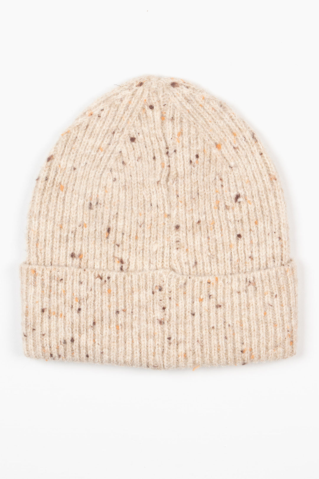 Marl-Knit-Men's-Beanie-Hat-in-Cream