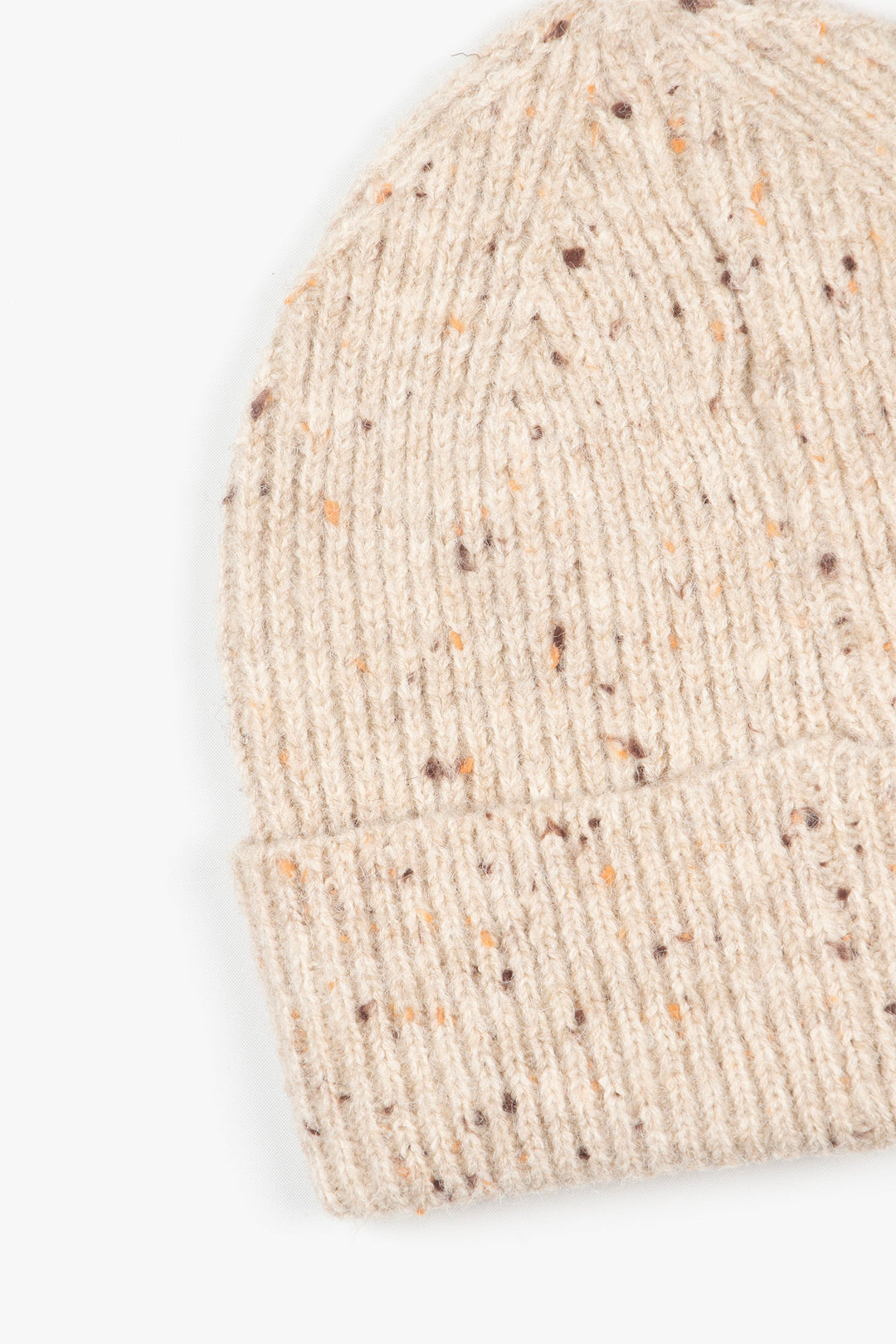 Marl-Knit-Men's-Beanie-Hat-in-Cream