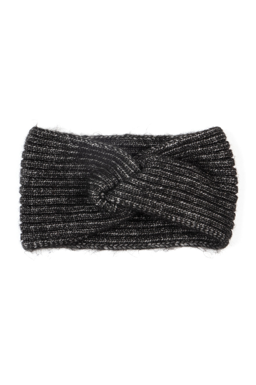 black ribbed headband with a knotted front