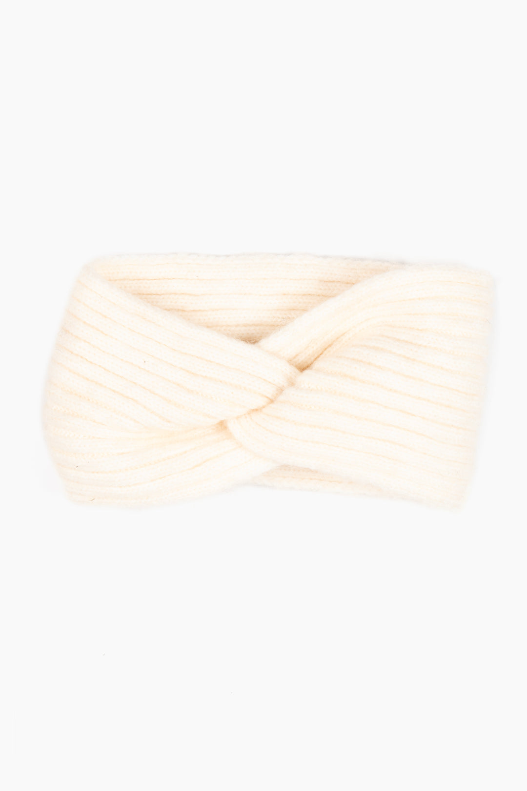 cream knitted knot front headband