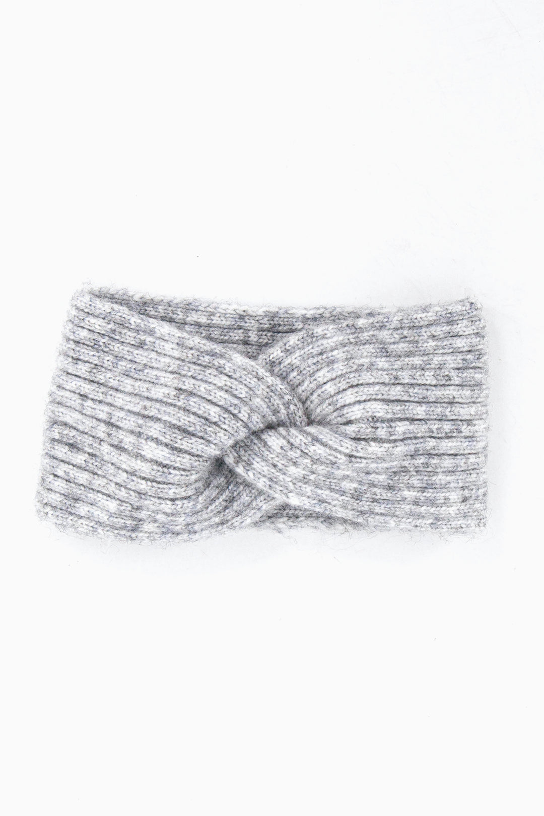 grey knitted knot front headband