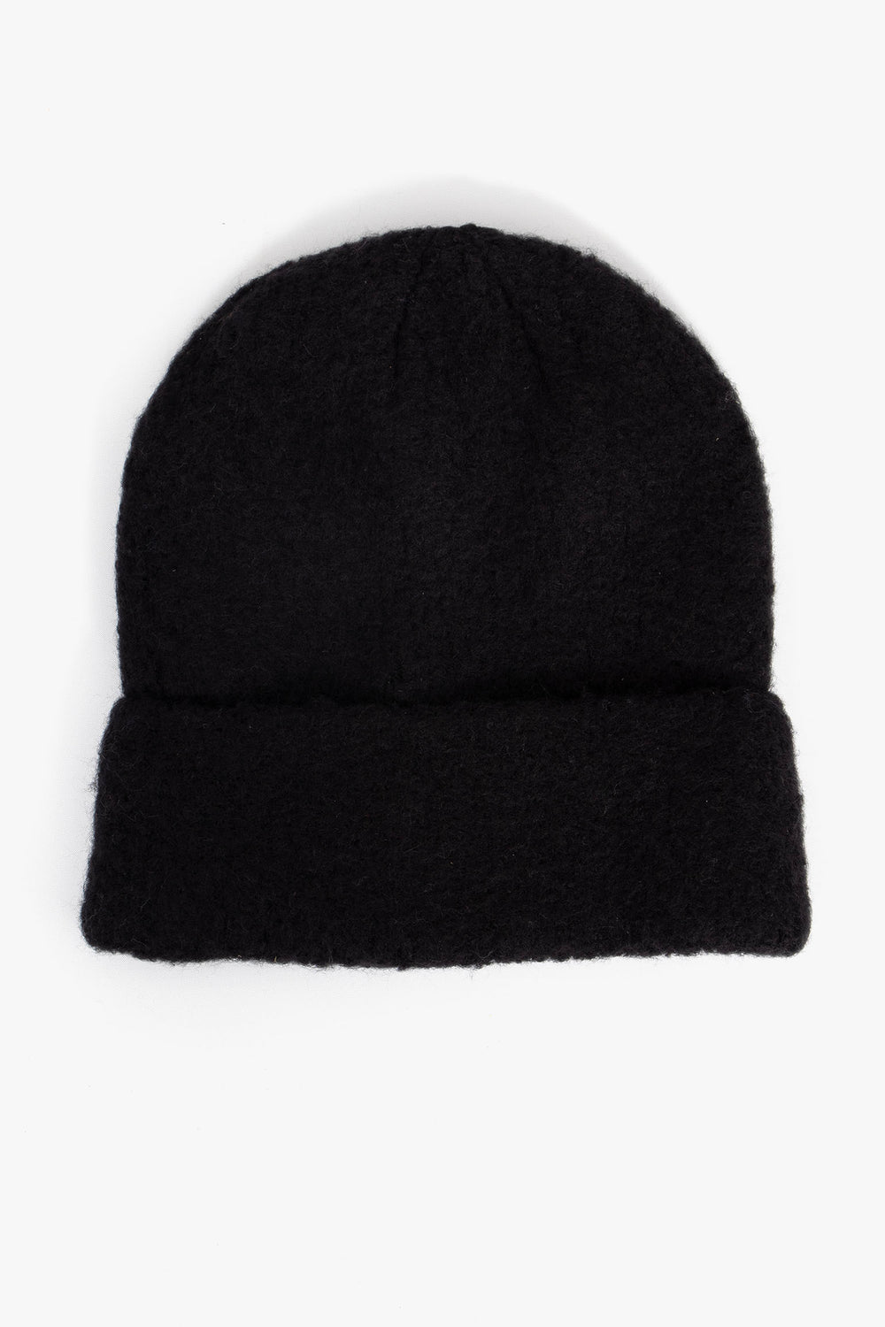 Textured-Men's-Knitted-Beanie-Hat-in-Black