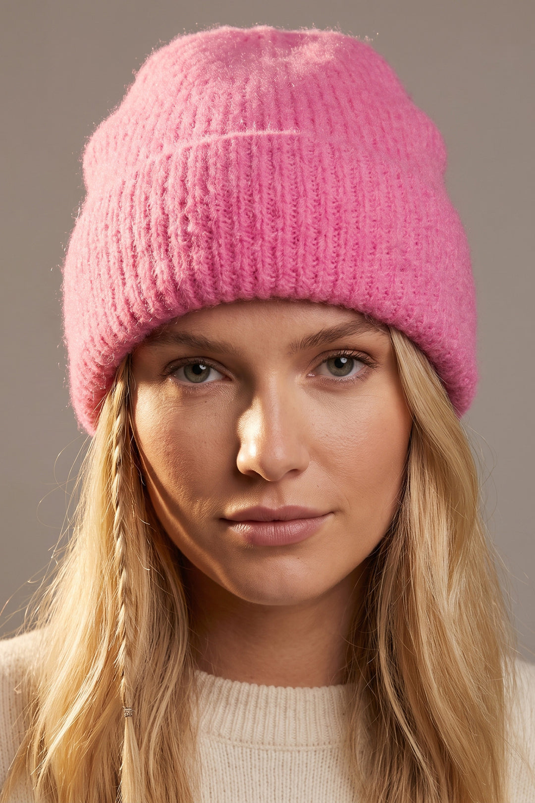 Textured-Beanie-Hat-in-Barbie-Pink