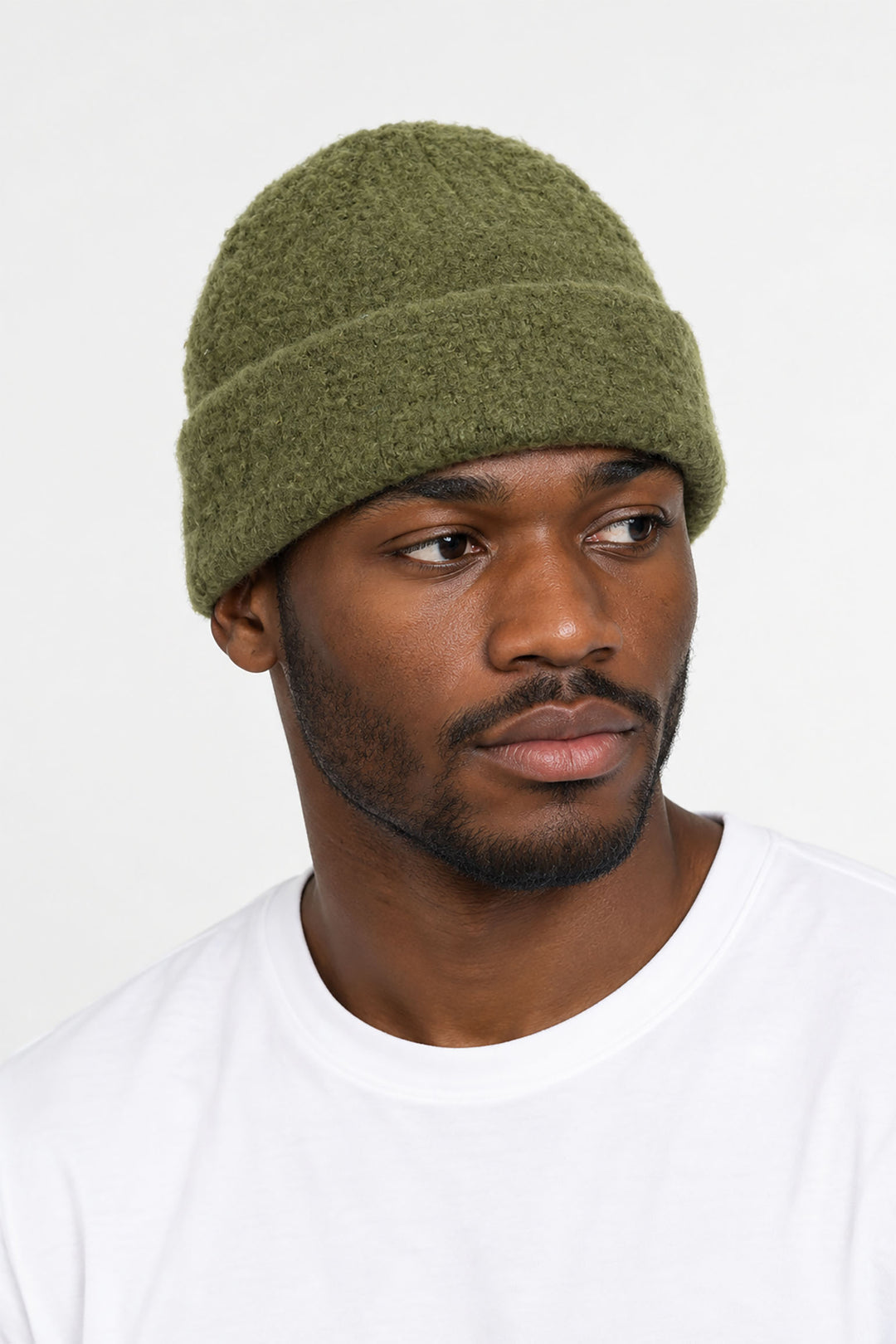 Textured-Men's-Knitted-Beanie-Hat-in-Khaki