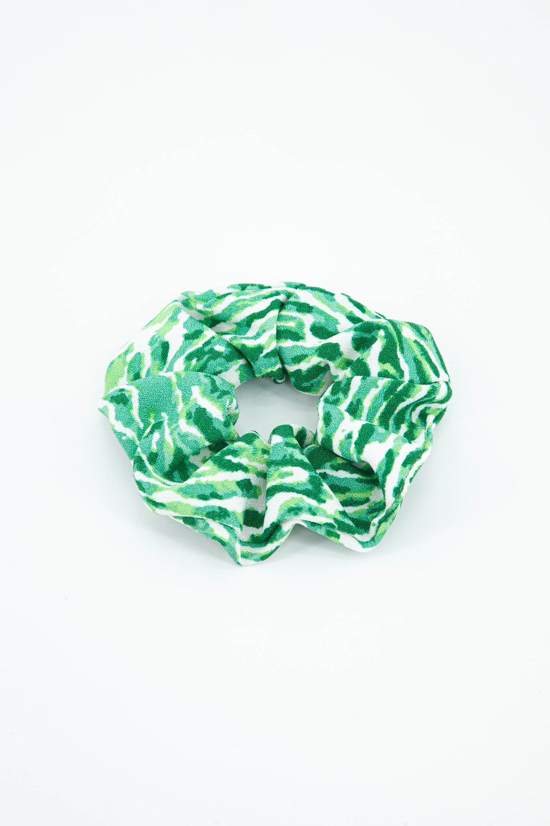 green abstract chevron pattern hair scrunchie