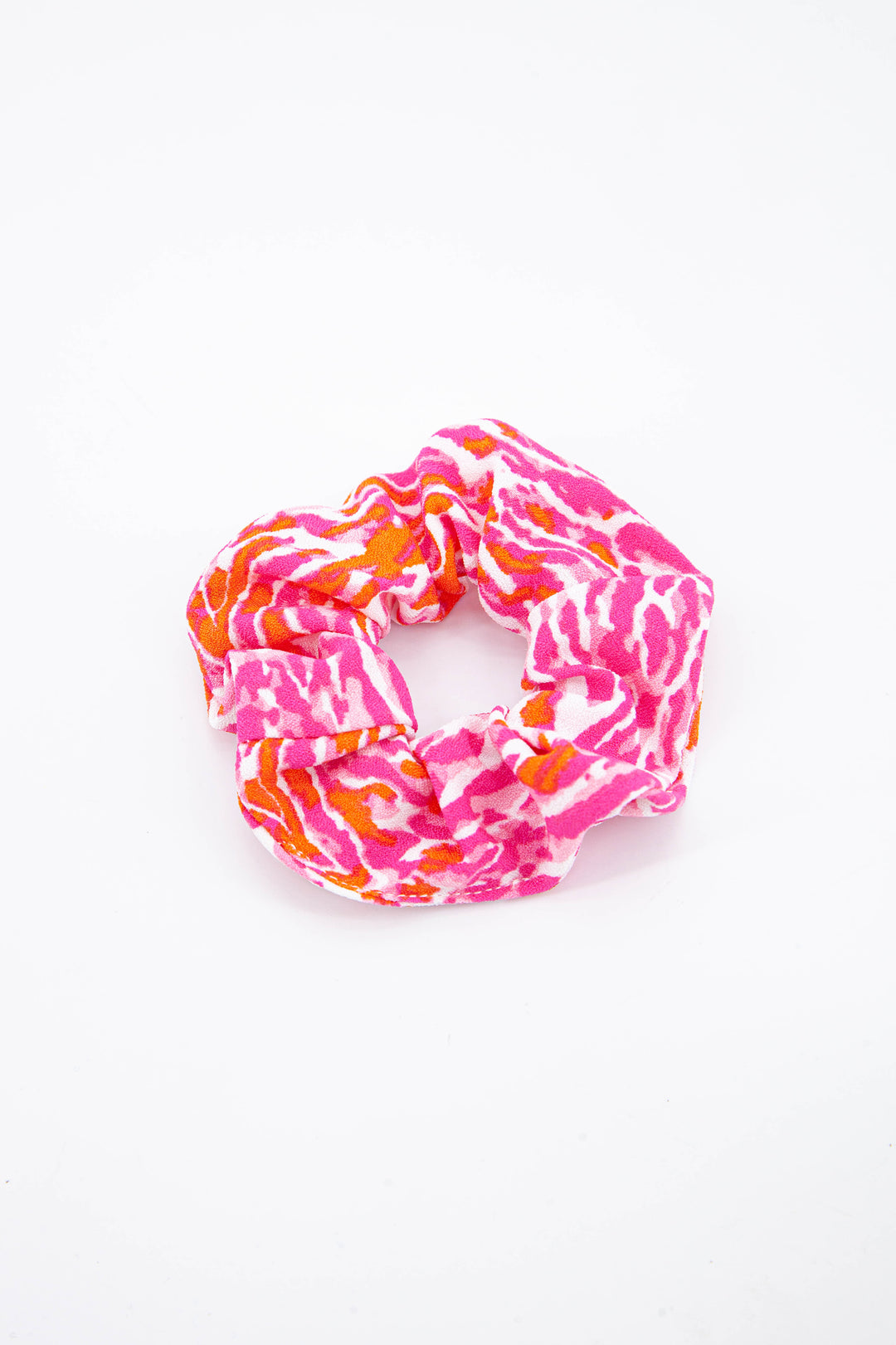 pink abstract chevron pattern hair scrunchie