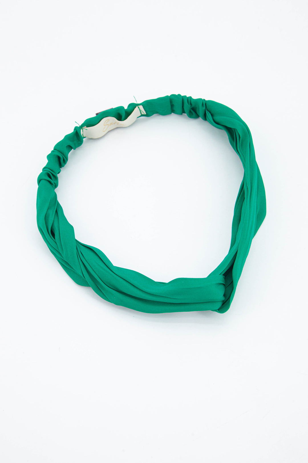 plain green headband with an twist at the front