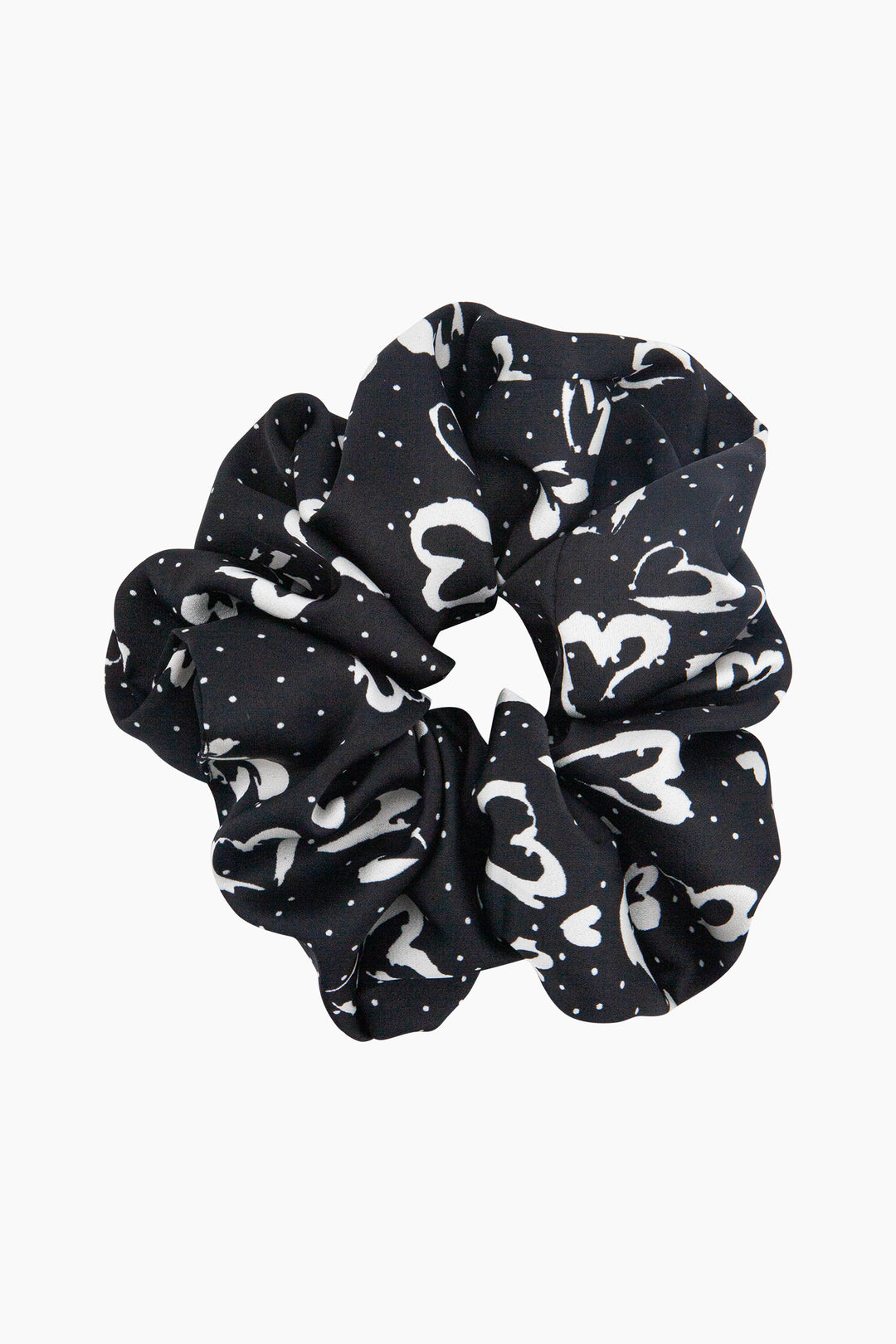Large-Love-Heart-Scrunchie-in-Black-Front