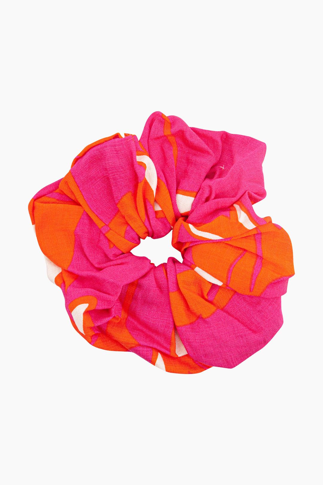 Large-Hibiscus-Floral-Scrunchie-in-Hot-Pink-Front