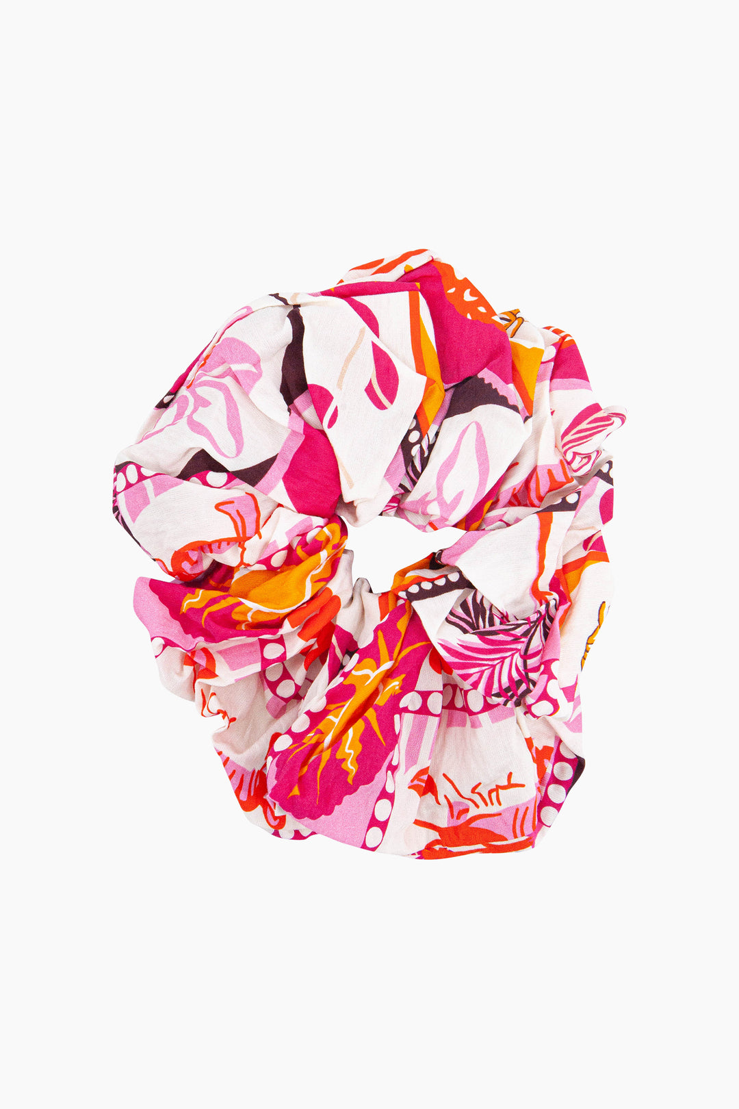Large-Postcard-Print-Scrunchie-in-Pink-Front