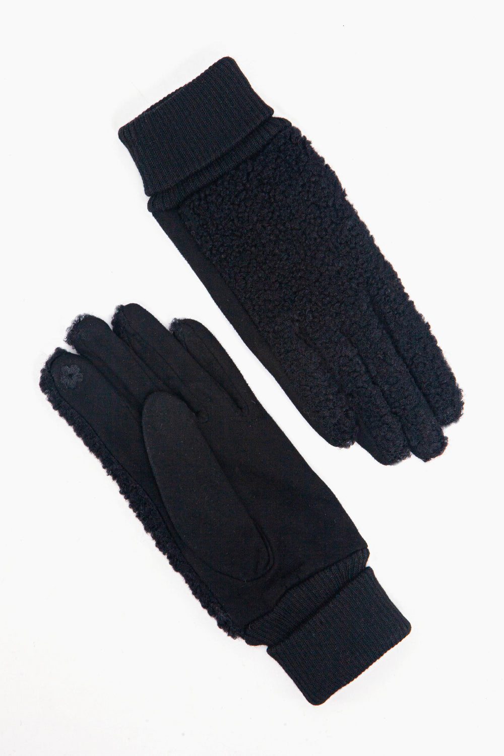 winnie-black-borg-fleece-gloves-front-and-back