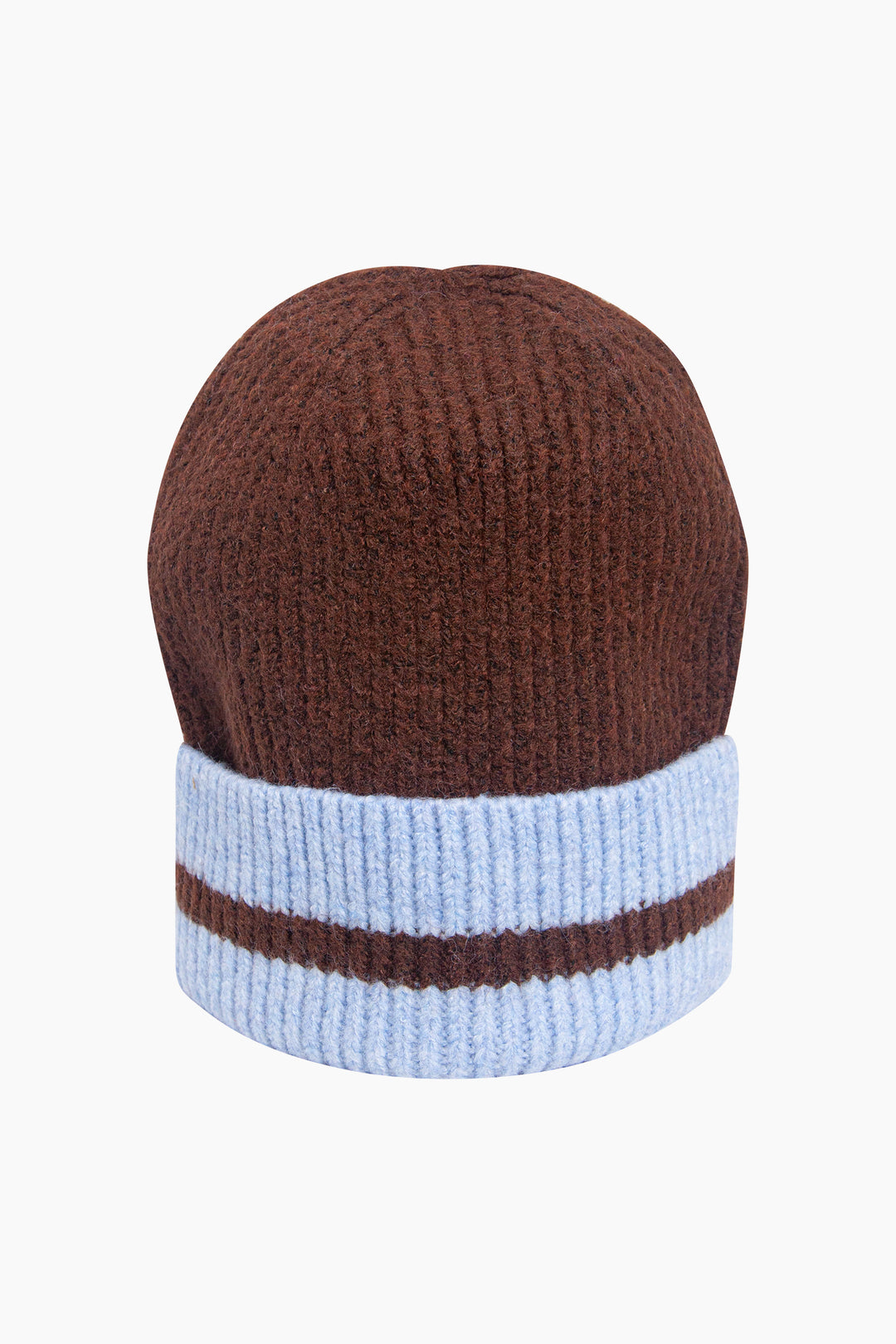 Striped-Beanie-Hat-in-Brown/Blue