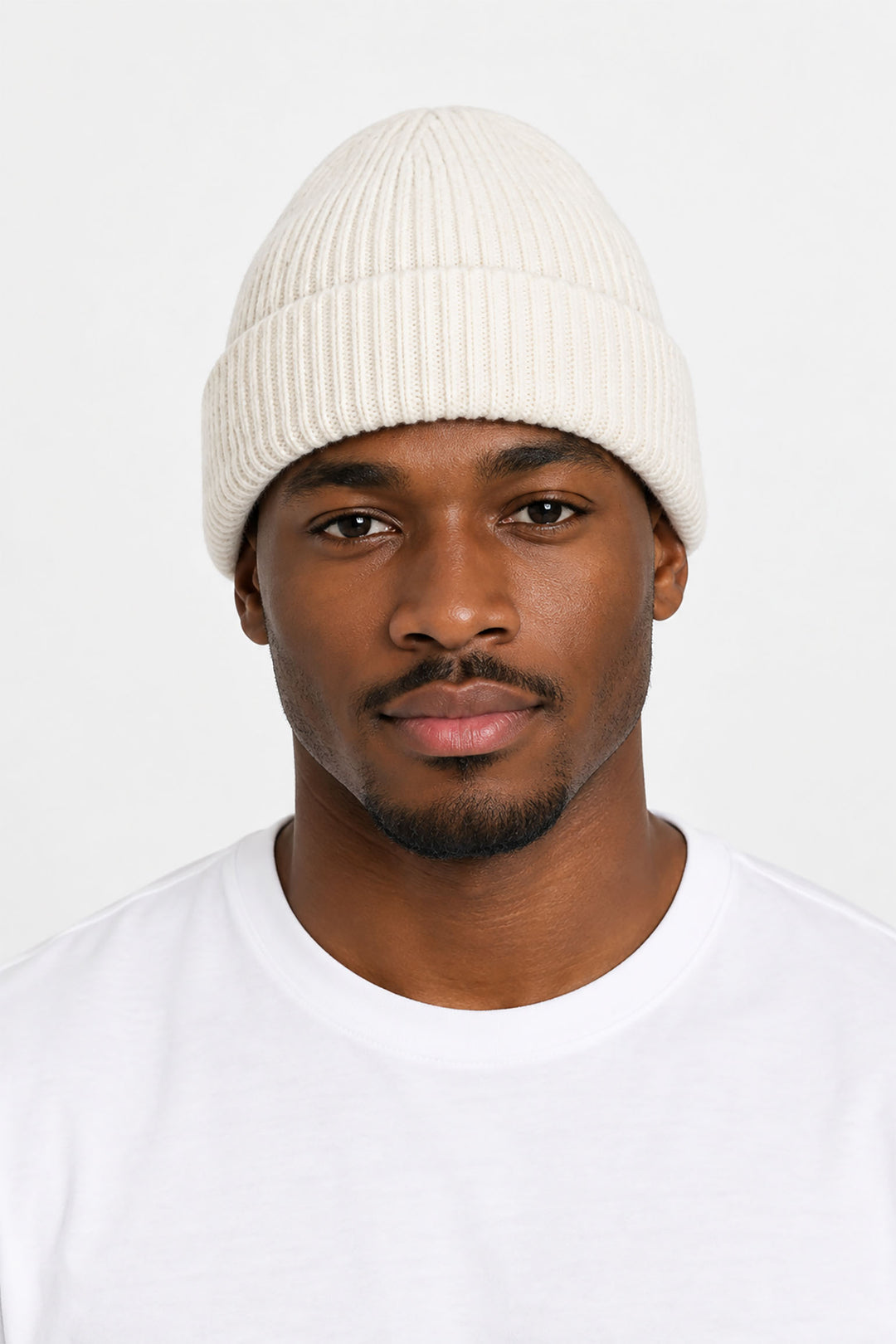 Plain-Men's-Wool-Blend-Beanie-Hat-in -Cream