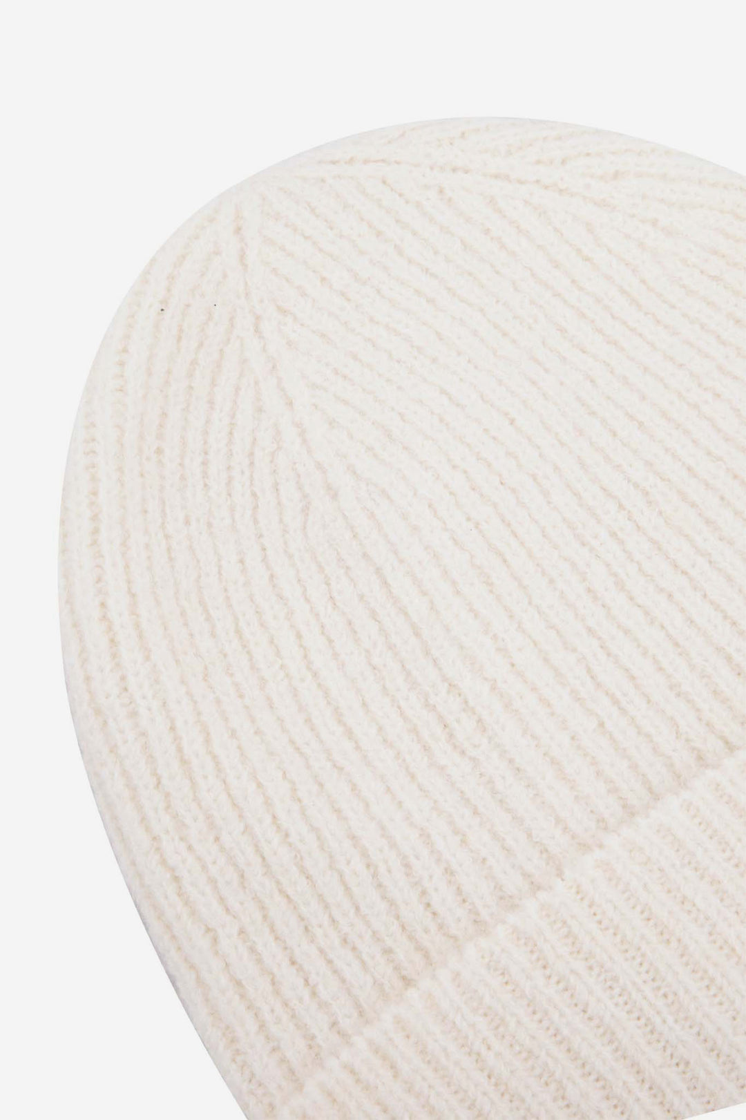 Plain Men's Wool Blend Beanie Hat in Cream