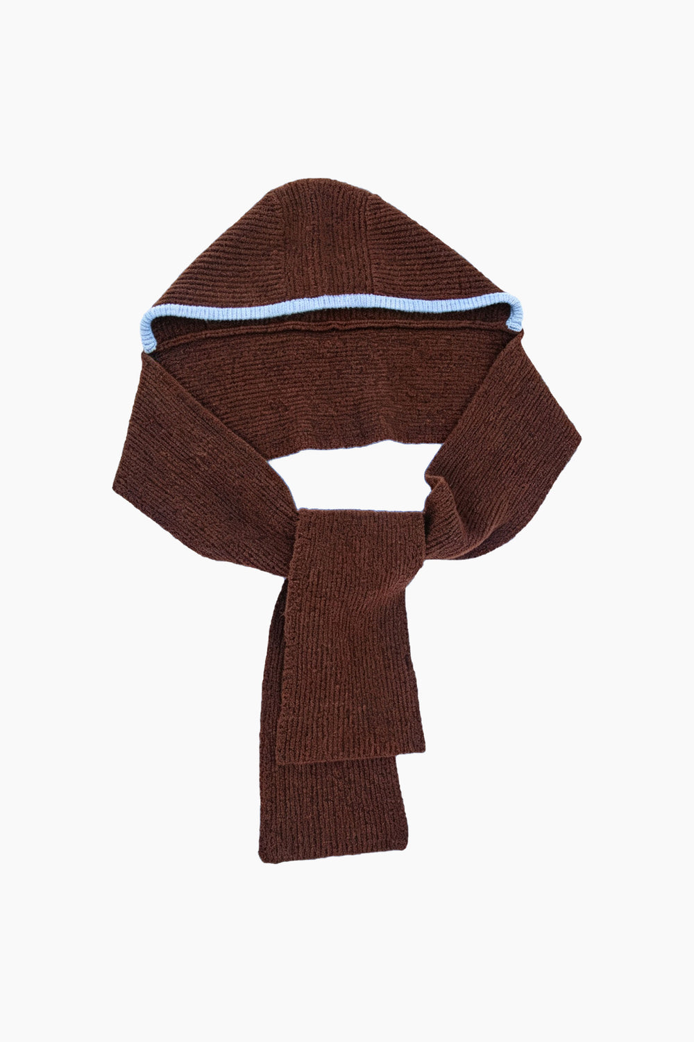 Contrast-Trim-Hooded-Scarf-in-Brown/Blue
