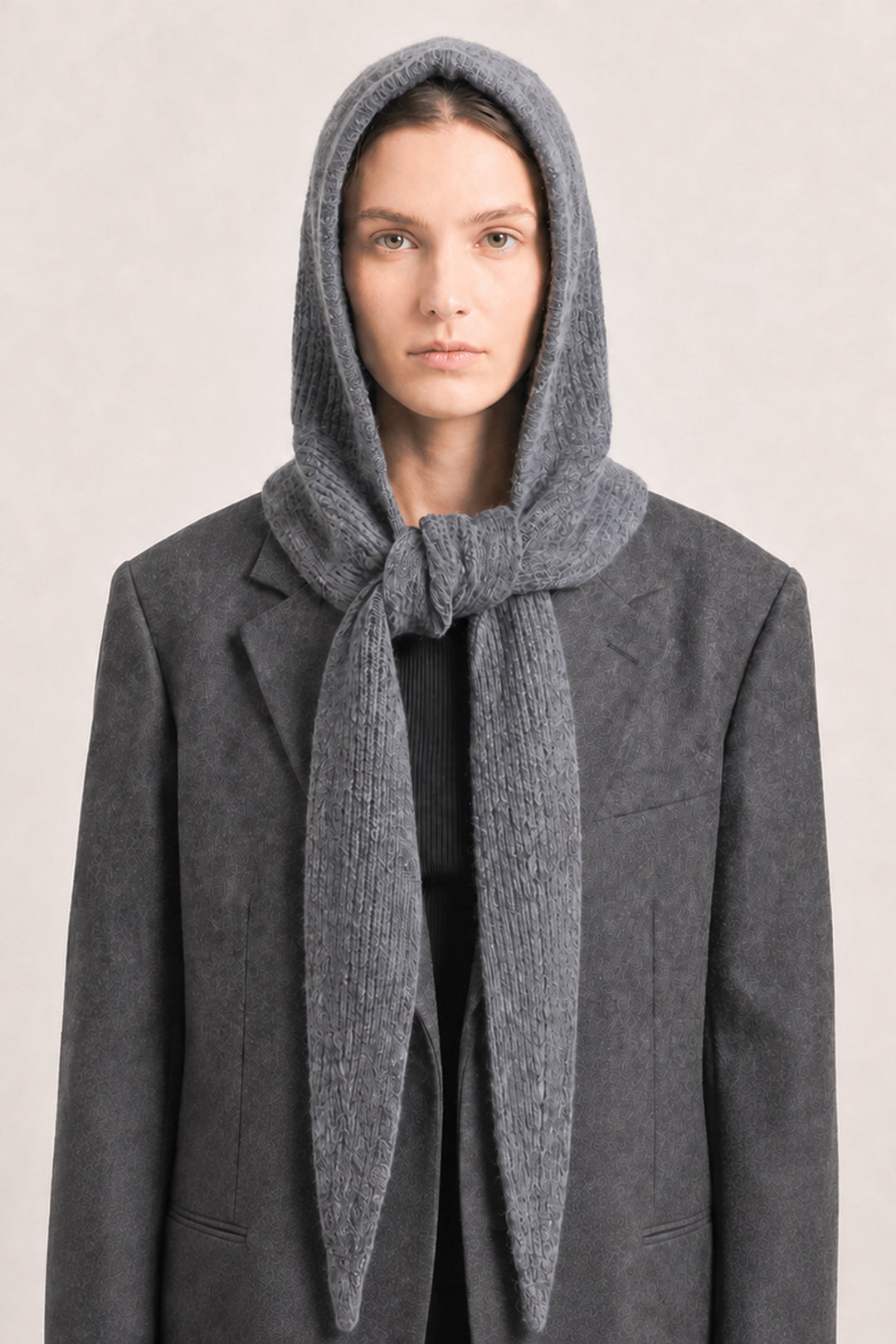 Plain-Triangle-Hooded-Scarf-in-Dark-Grey