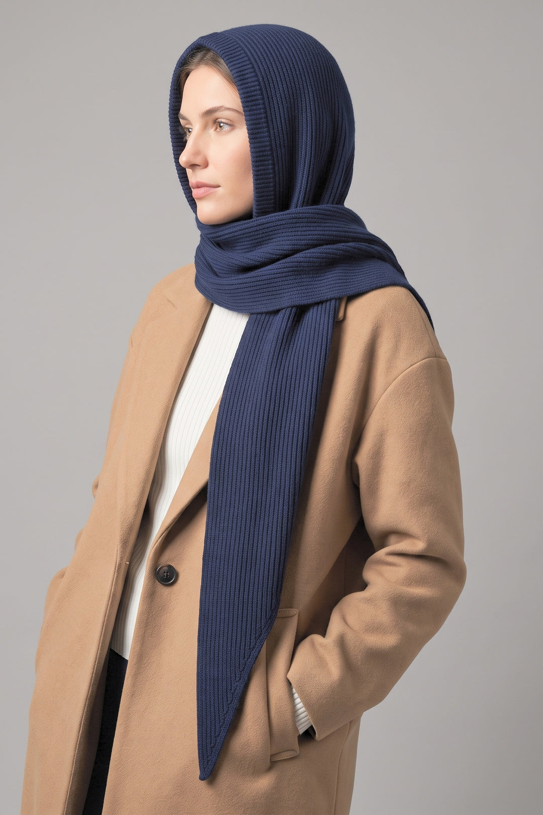 Plain-Triangle-Hooded-Scarf-in-Navy-Blue