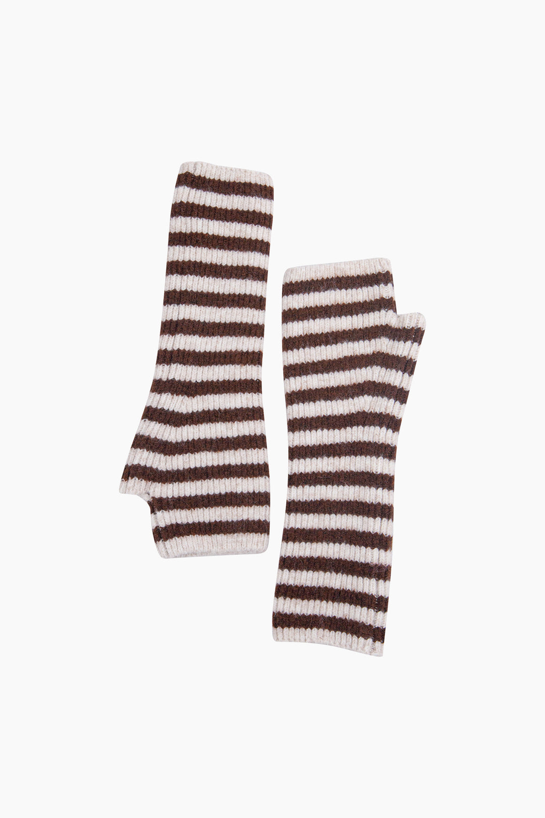 Cream/Brown-Long-Striped-Wrist-Warmer