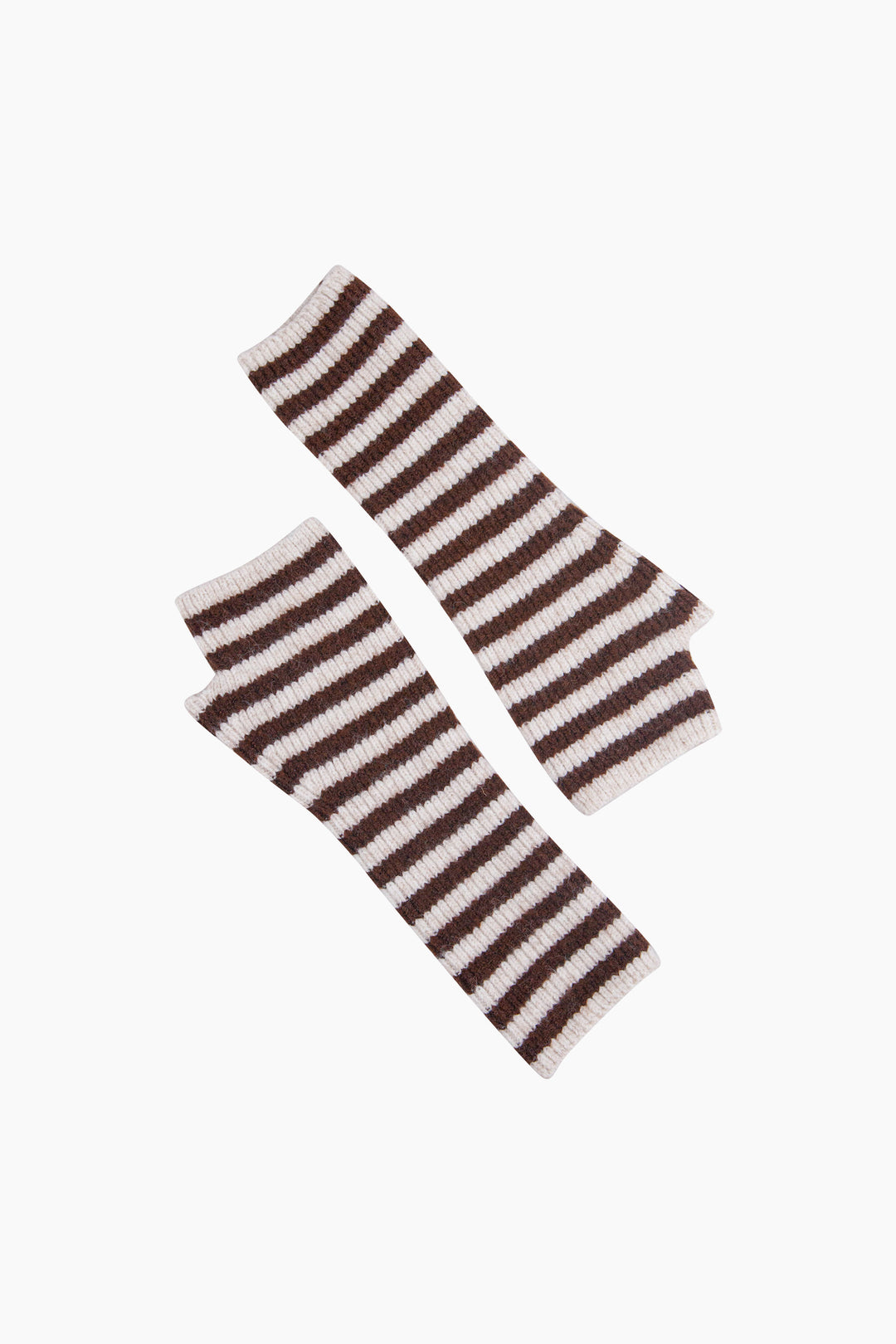 Cream/Brown-Long-Striped-Wrist-Warmer