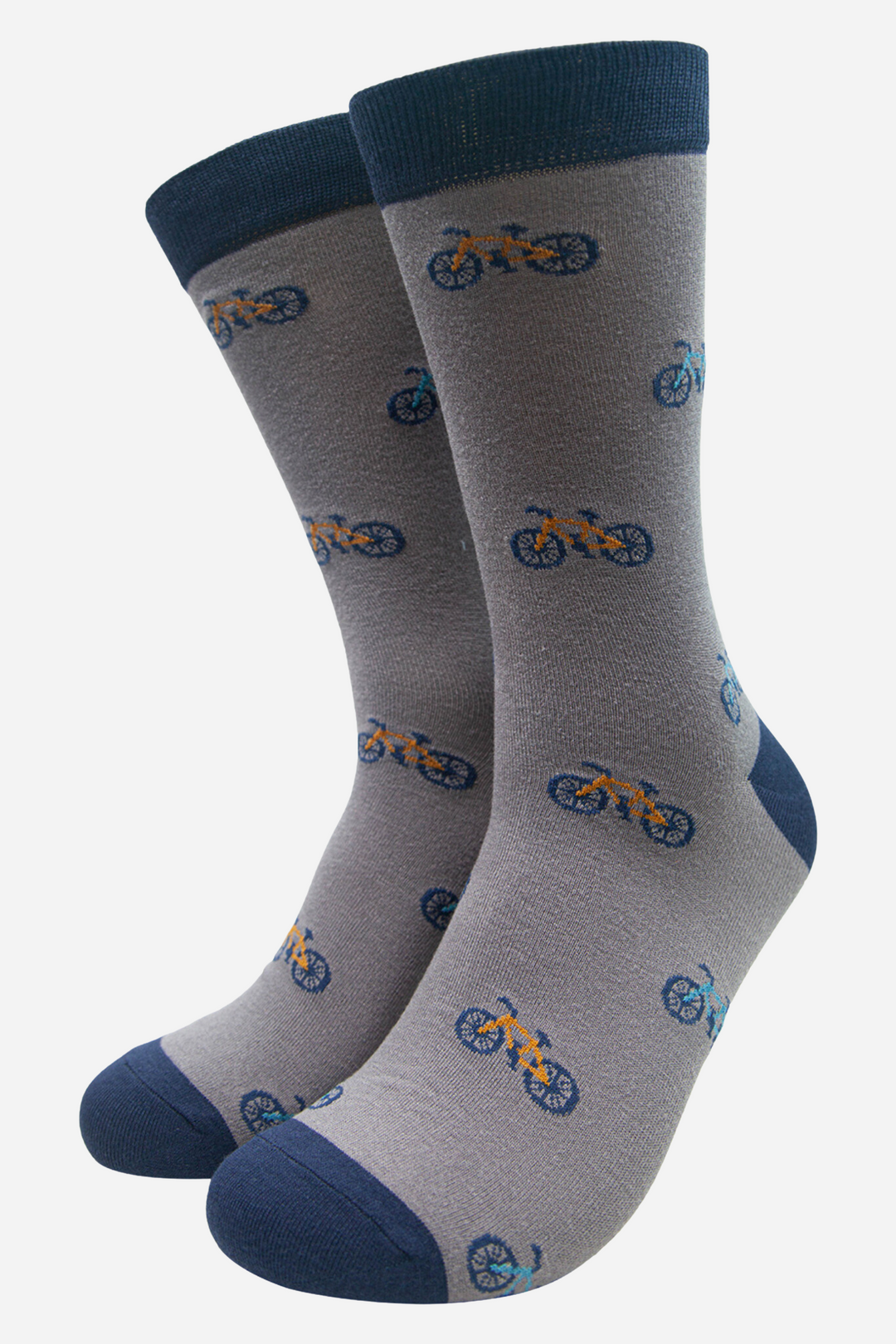 Grey Men's Mountain Bike Print Socks