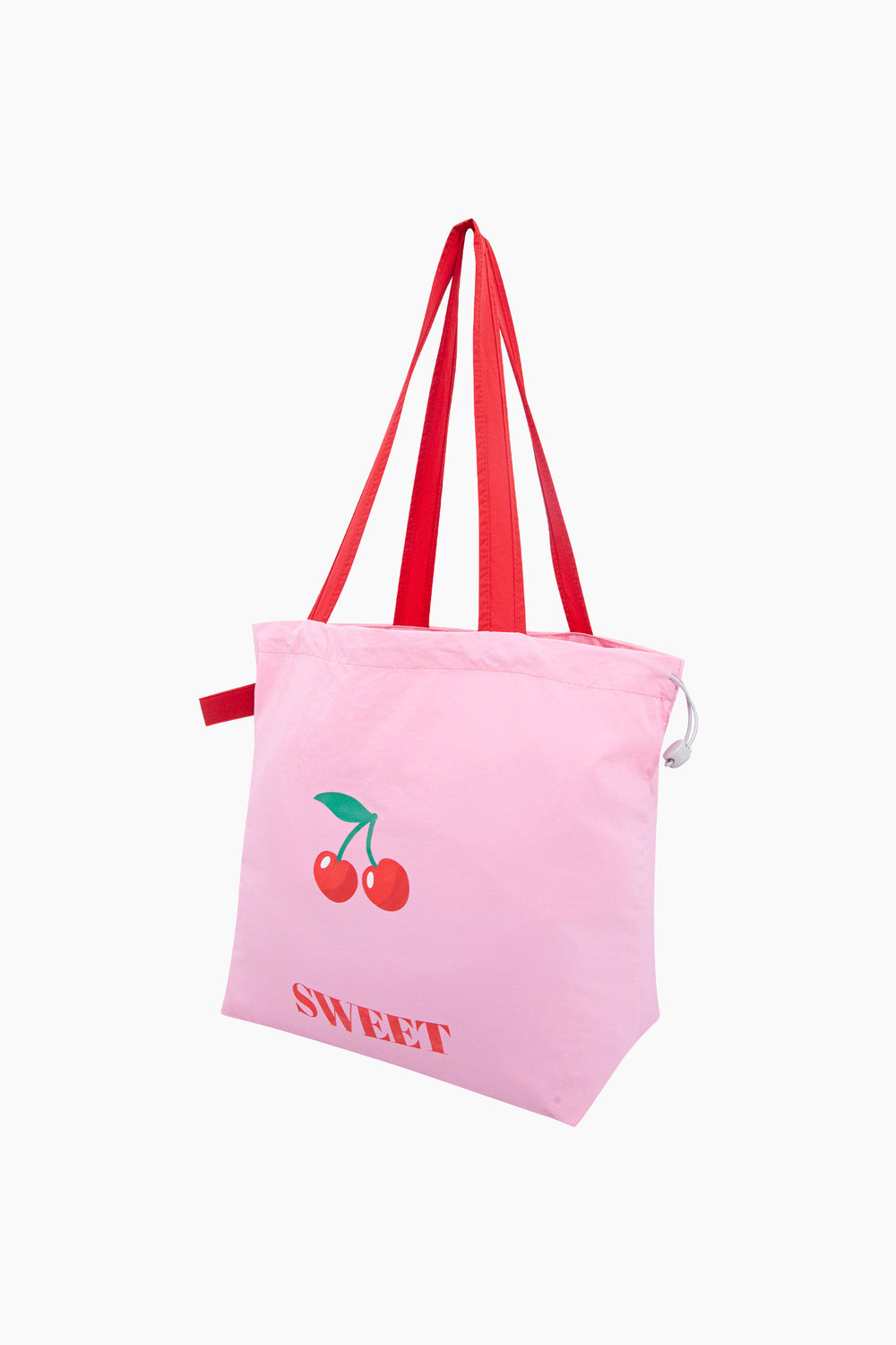 Cherry-Sweet-Recycled-Polyester-Tote-Bag-in-Pink-Angled
