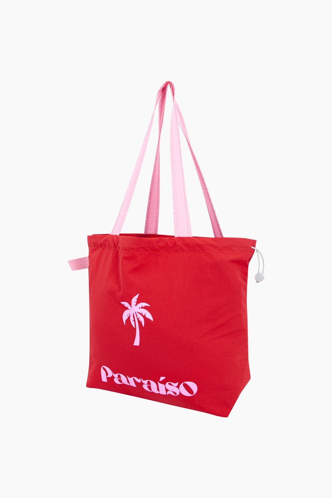 Palm Tree Paraiso Recycled Polyester Tote Bag in Red