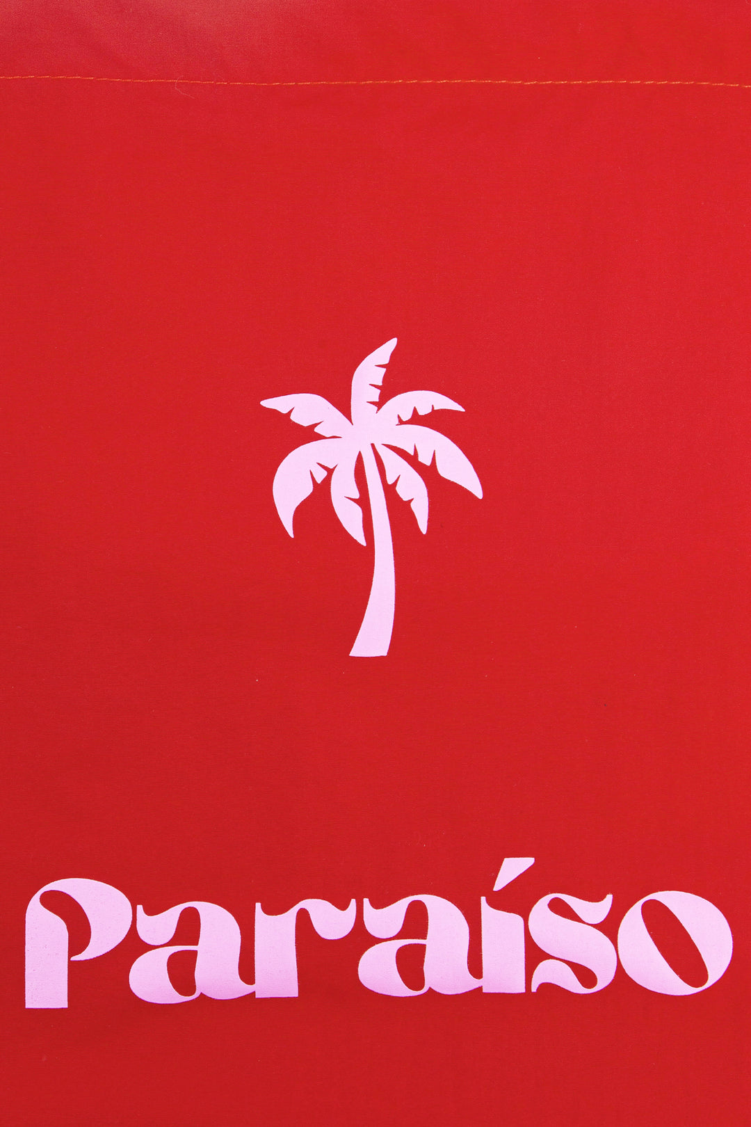 Palm-Tree-Paraiso-Recycled-Polyester-Tote-Bag-in-Red-Close-Up