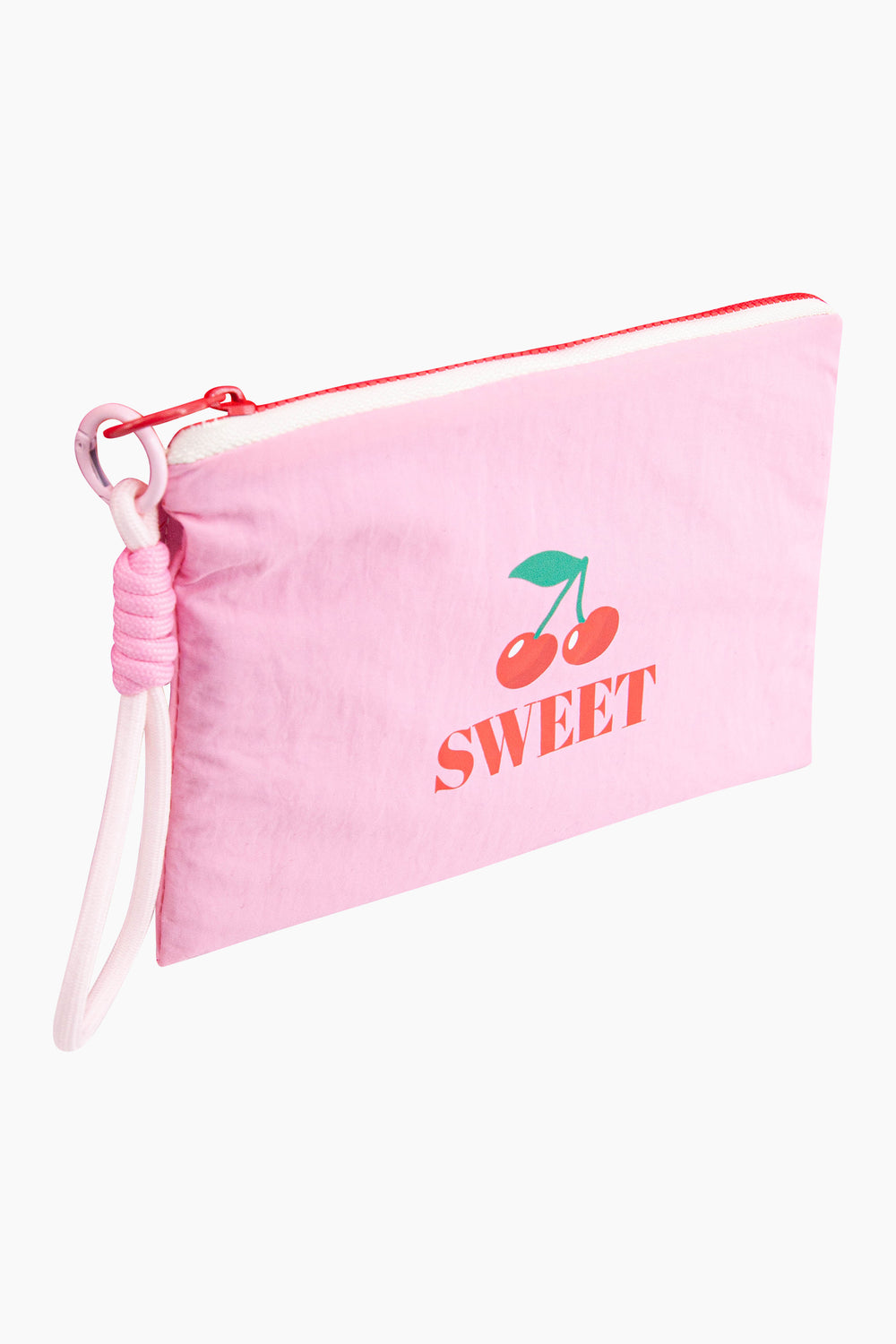 Cherry-Sweet-Recycled-Polyester-Makeup-Bag-in-Pink-Angled