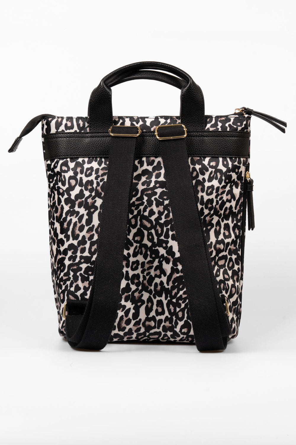 sutton-top-handle-backpack-cream-leopard-print-nylon-pu-rear-view