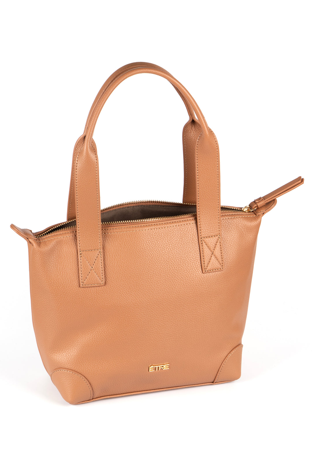 Gigi Medium Tote Bag - Tan, Pebbled Faux Leather