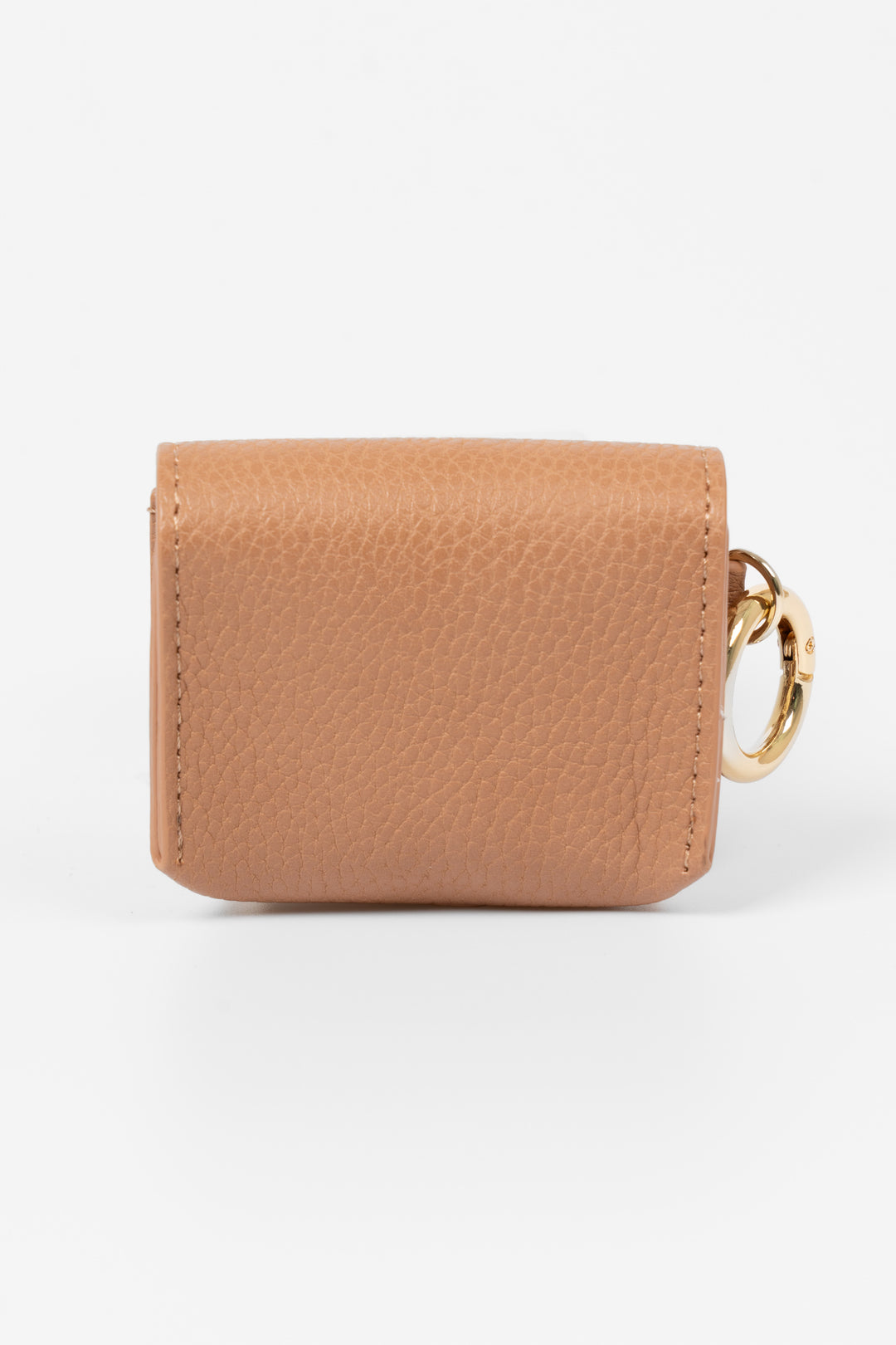 Asher Wireless Earbuds Case - Tan, Pebbled Faux Leather