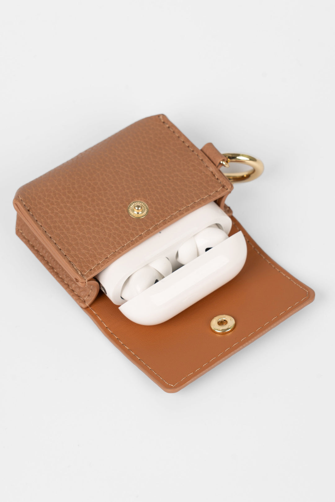 asher-wireless-earbuds-case-tan-faux-leather-with-earphones-inside