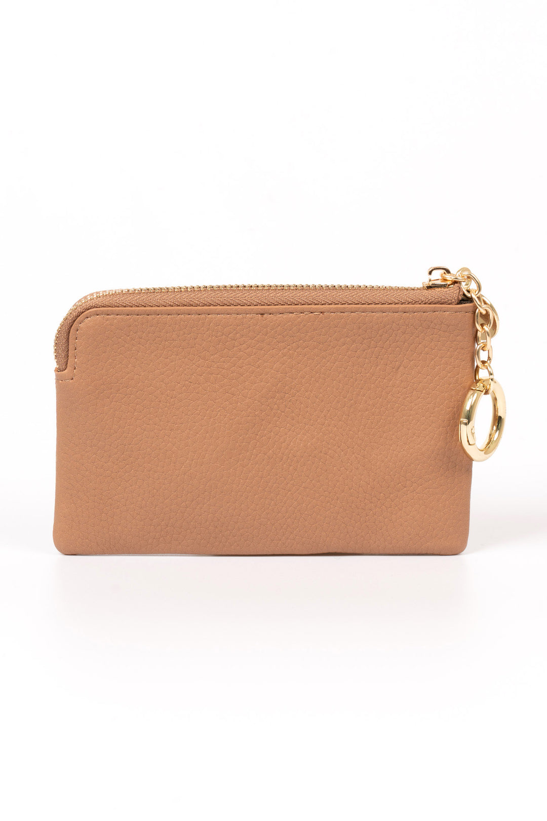 Arlo Small Coin Purse - Tan, Pebbled Faux Leather