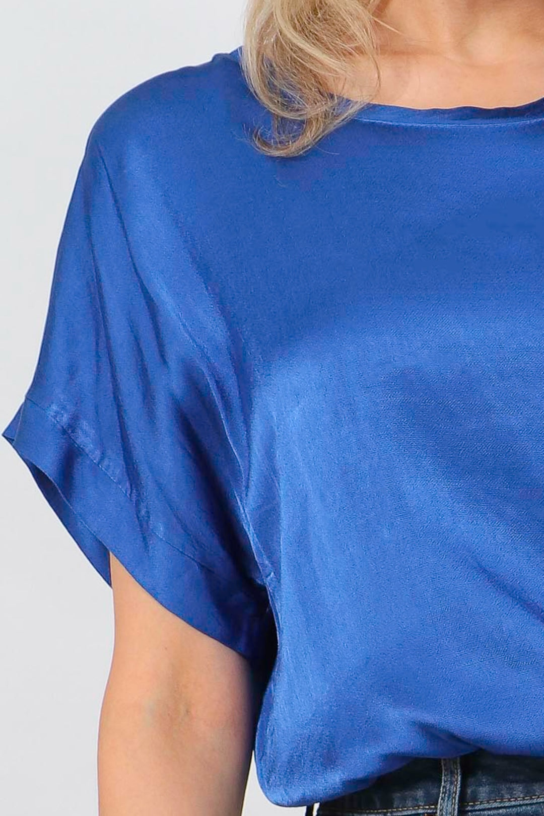 Royal Blue Silk Textured Top