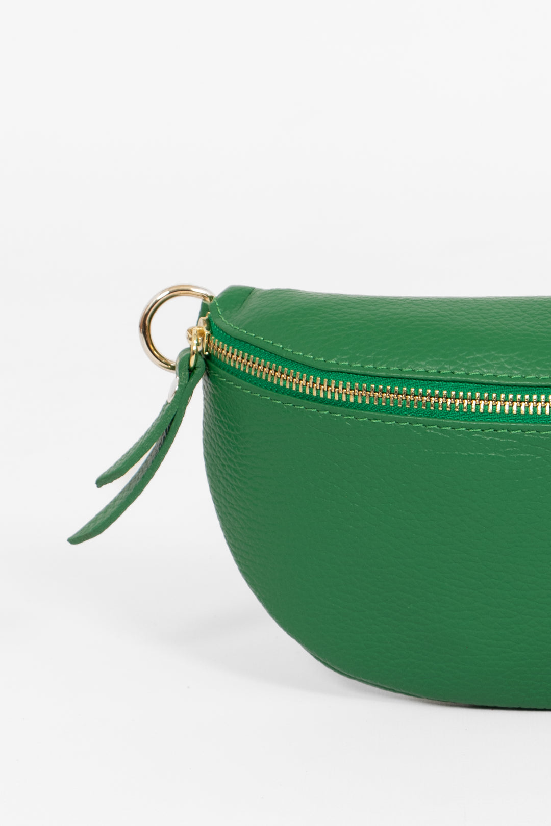 Jasmine - Italian Leather Half Moon Crossbody Bag - Bright Green, Pebbled