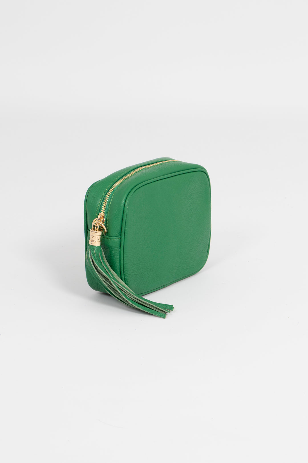 Beau - Italian Leather Crossbody Bag - Bright Green, Pebbled