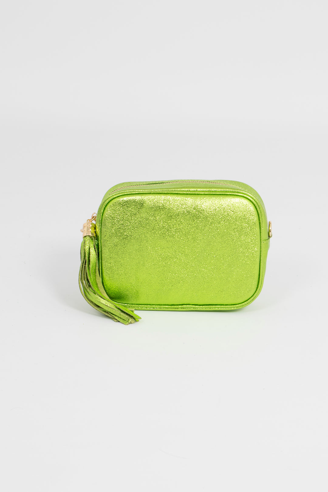 Beau - Italian Leather Crossbody Bag - Lime, Metallic