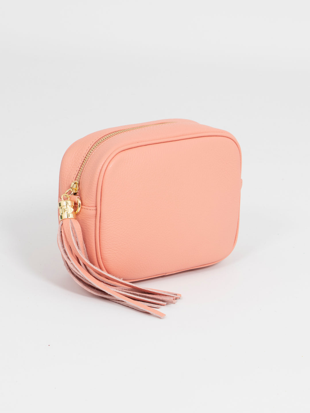 Beau - Italian Leather Crossbody Bag - Salmon Pink, Pebbled