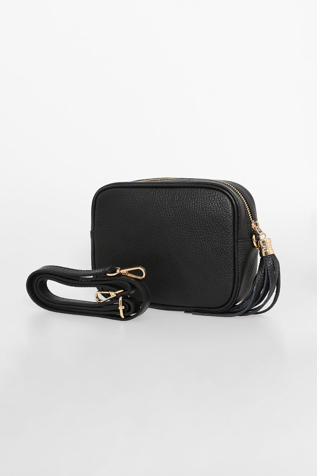 Black Genuine Italian Leather Camera Bag