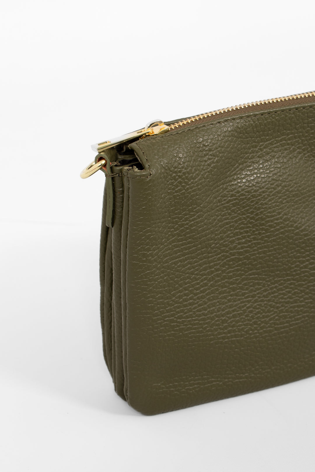 Gia Crossbody Bag - Khaki, Pebbled