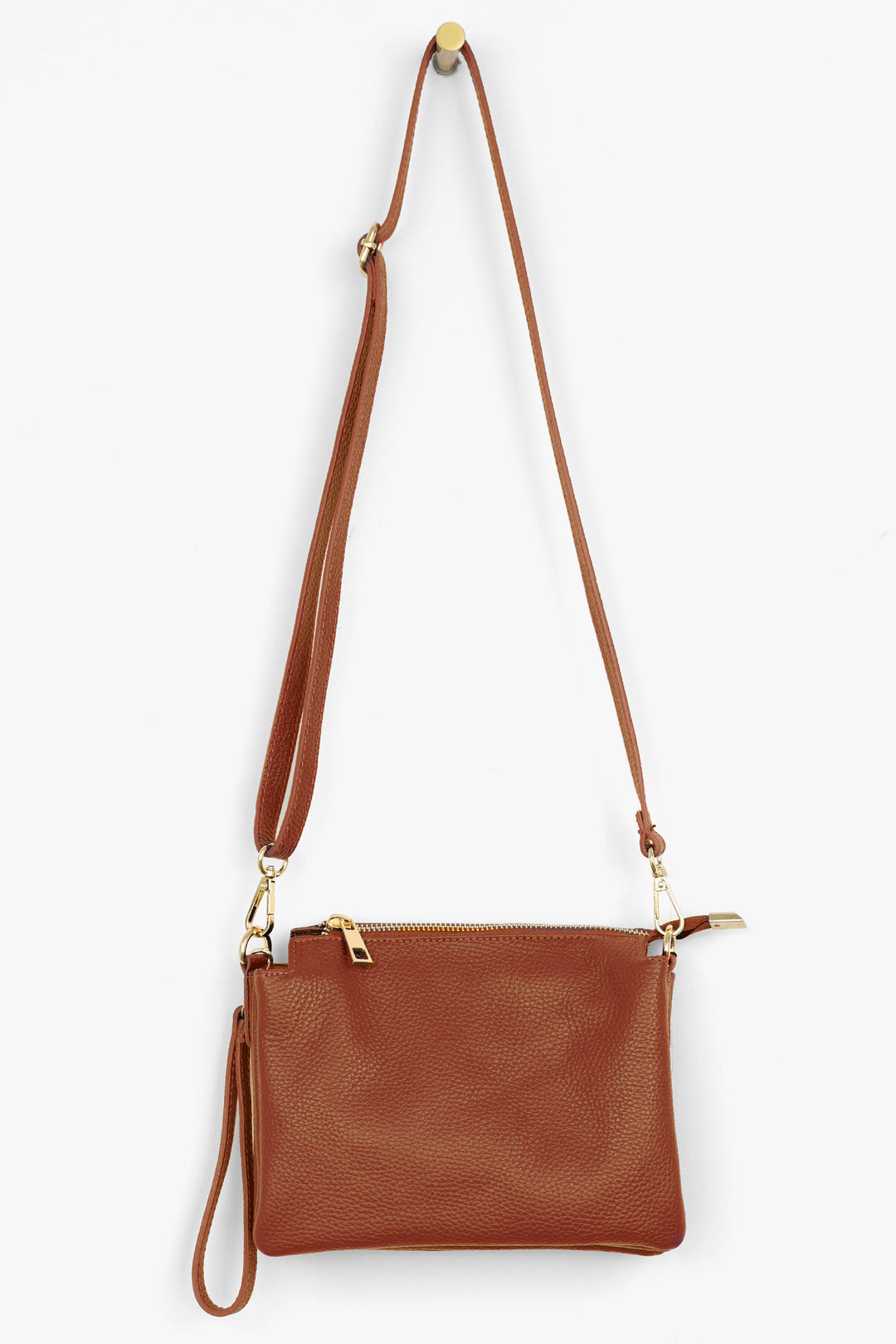 Gia Crossbody Bag - Tan, Pebbled