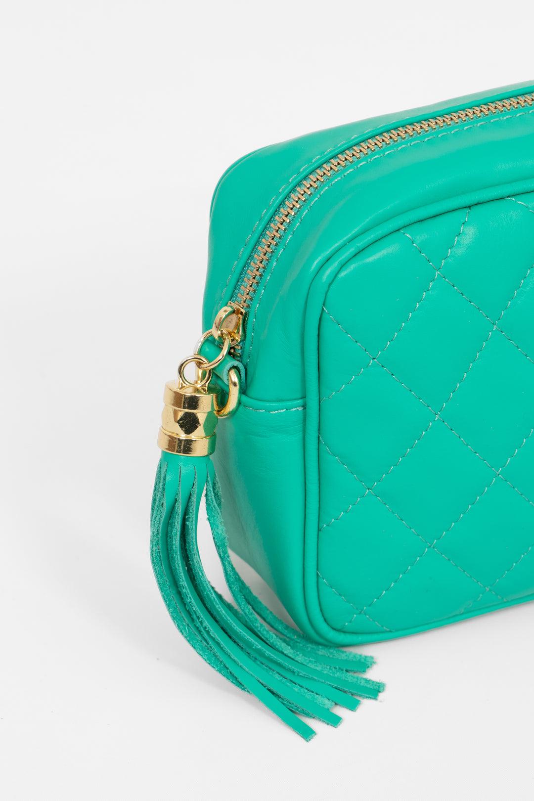 Melissa Quilted Crossbody Bag - Aqua, Pebbled