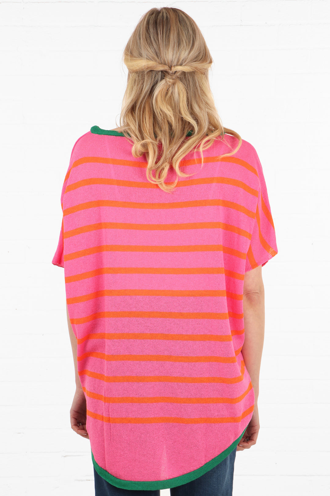 short-sleeve-cotton-jumper-pink-orange-stripe-read-dipped-hem