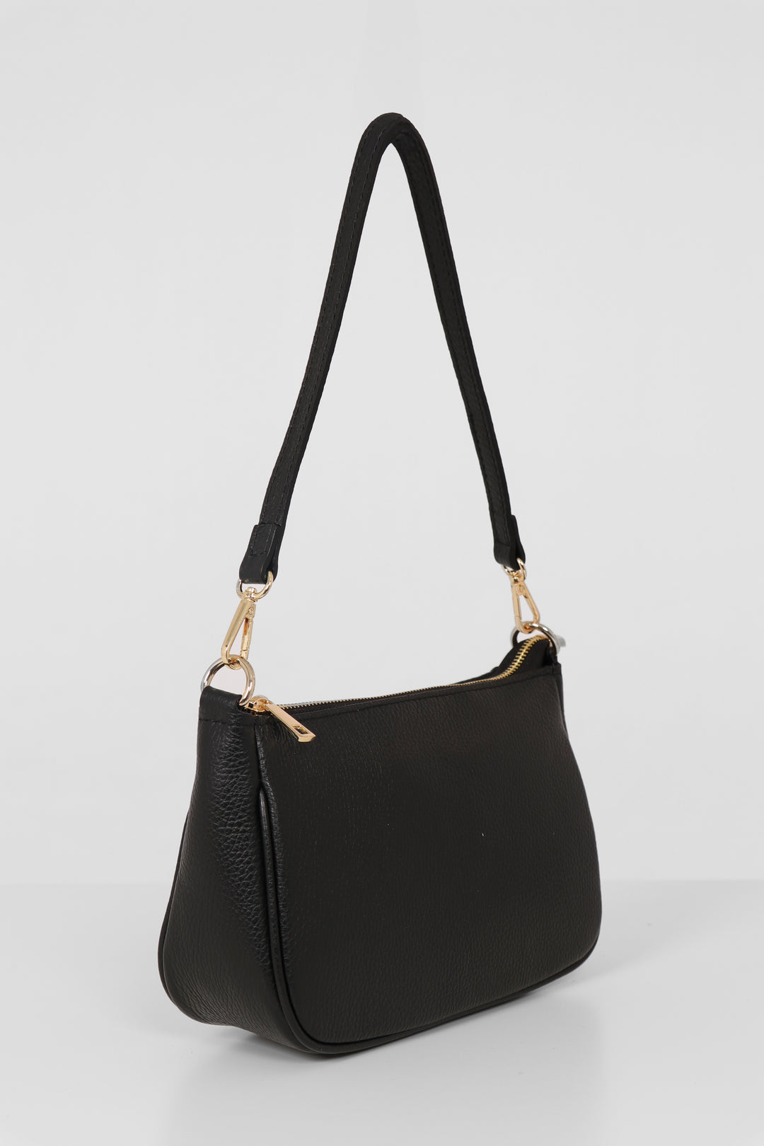 Chloe Baguette Bag - Black, Pebbled