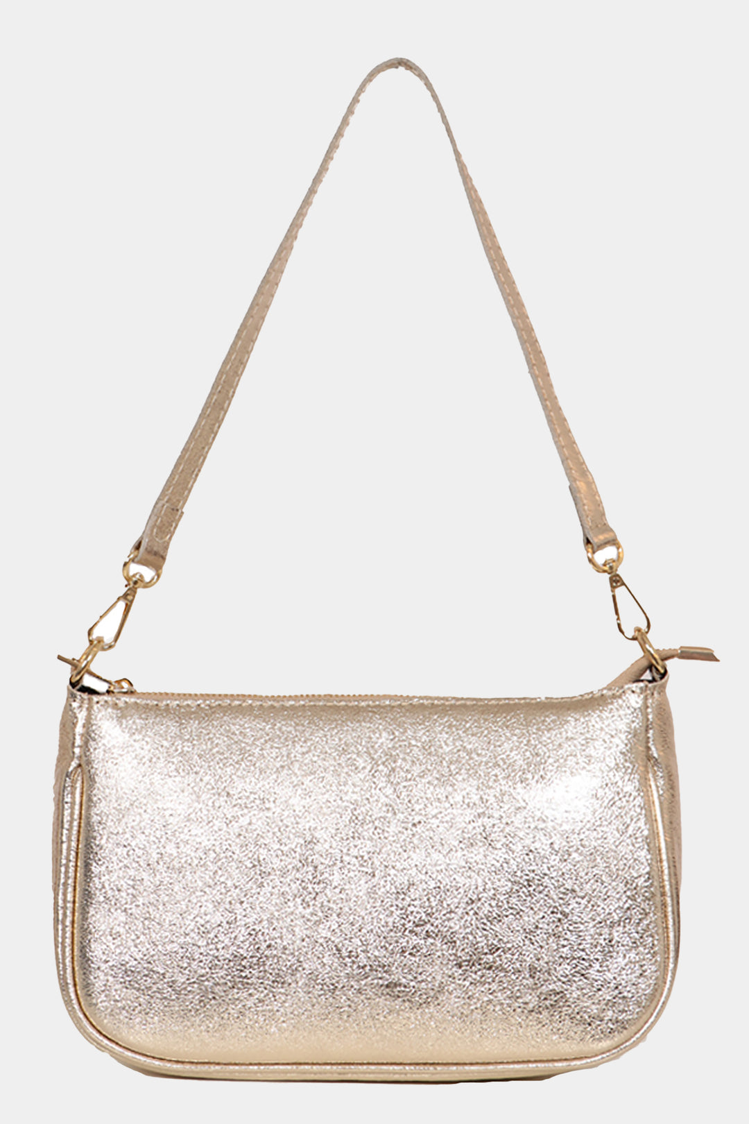 Chloe - Italian Leather Baguette Bag - Gold, Metallic