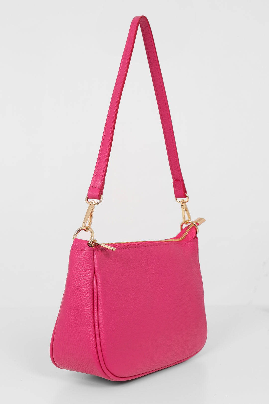 Chloe Baguette Bag - Raspberry, Pebbled