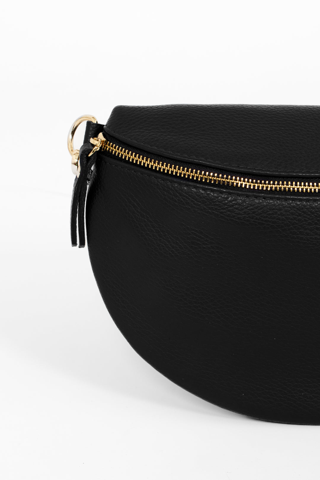 Meadow Half-Moon Crossbody Bag - Black, Pebbled