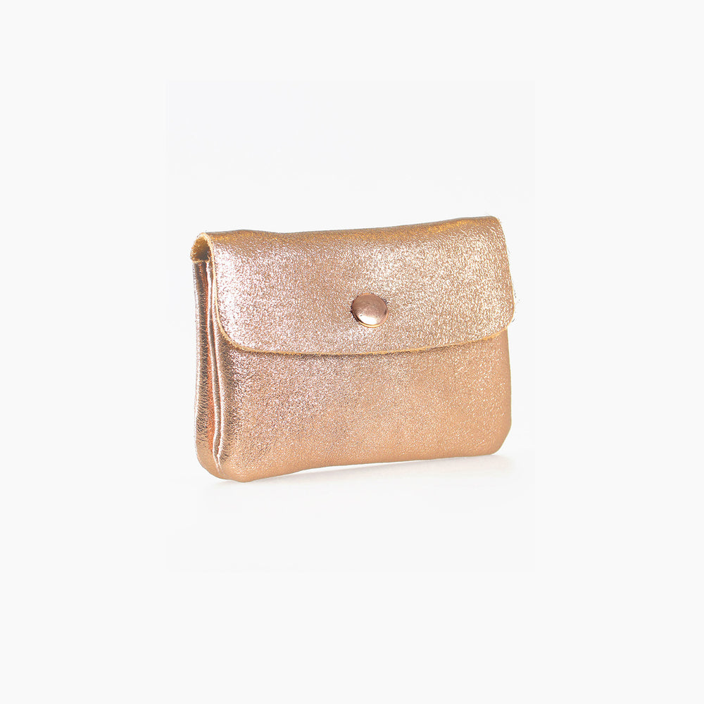 Small-Italian-Leather--Button-Fastened-Coin-Purse-with-Internal-Zip-in-Peach-Gold