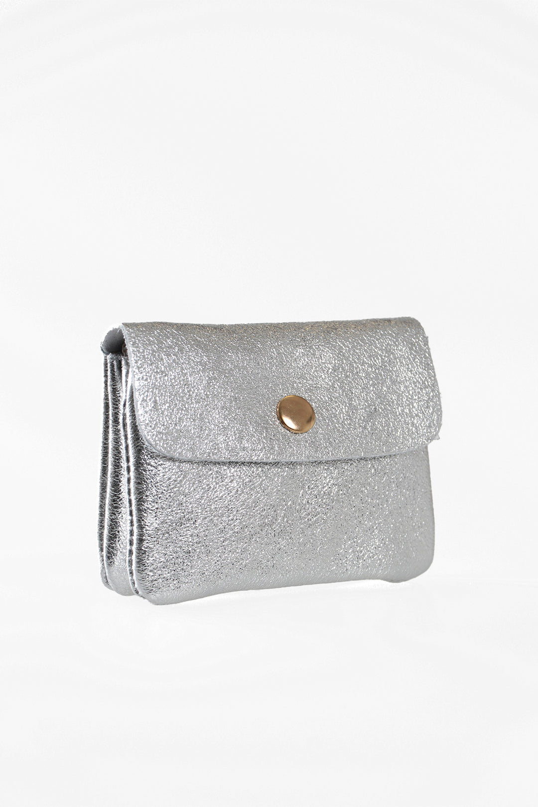 Silver Small Leather Coin Purse